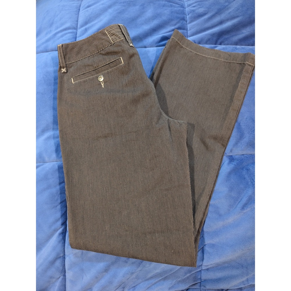 Horny Toad Pinstripe Pants Brown Straight Leg Cotton Blend - Size 4